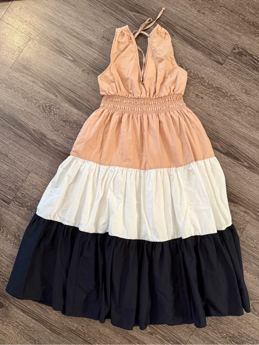 Anthropologie Maeve Tiered Colorblock Midi Dress